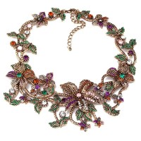 Vogue Multicolored Embellished Lilys Statement Necklace